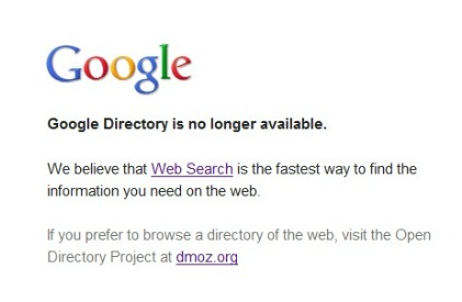 Google Directory is No More!
